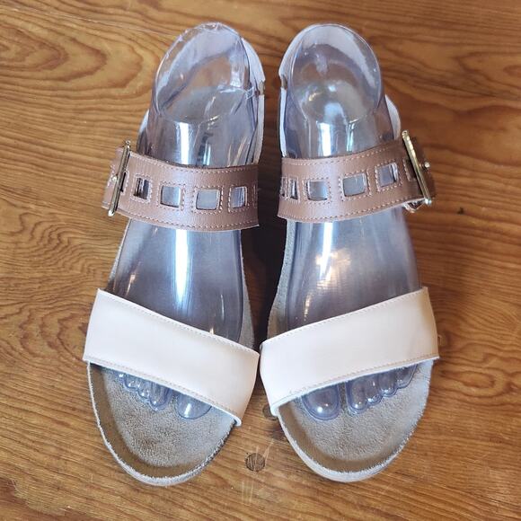 NAOT WOMEN DYNASTY SANDAL LEATHER SLING BACK STRAPPY WEDGE HEEL ISREAL 40 US 9 - Picture 2 of 8